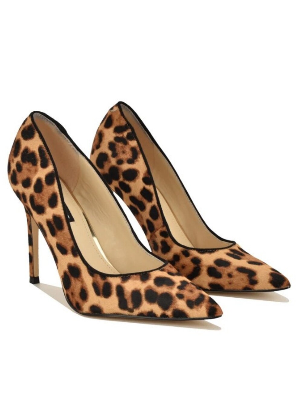 New Brazilian Leather Sampras II Bovine Textured Leopard Print Stiletto Pump